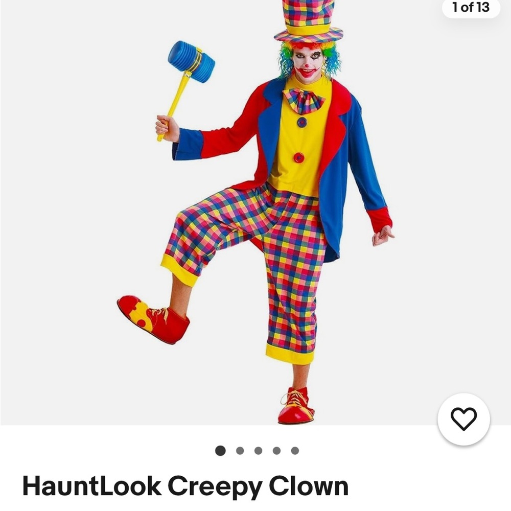 Hauntlook Creepy Clown Halloween Costume NWT Size  medium